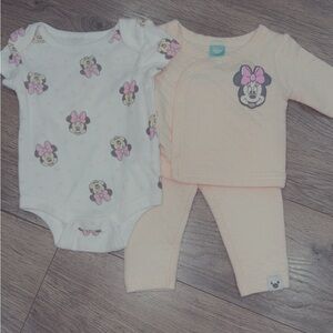 Disney Pink Minnie Mouse Two-Piece Bodysuit & Pant Set